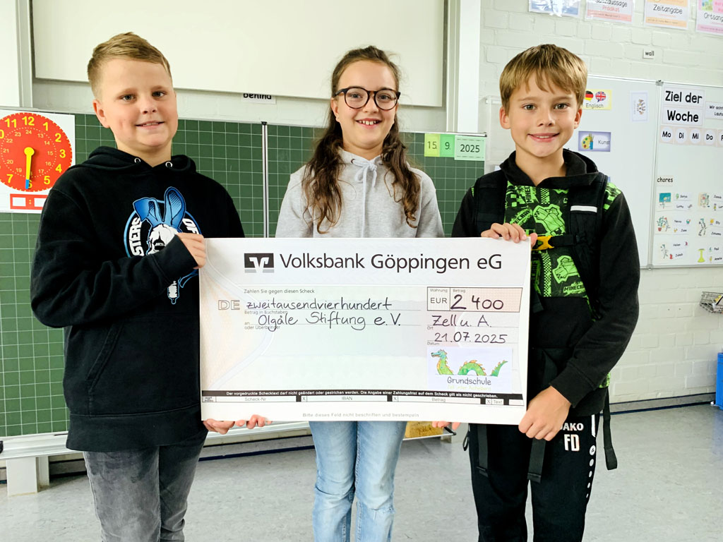 Spendenübergabe Grundschule Zell unter Aichelberg